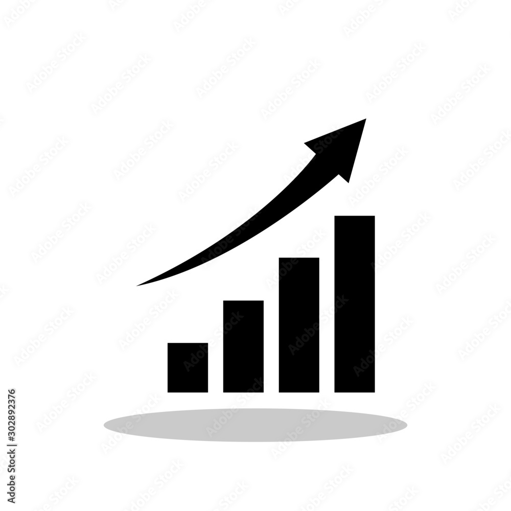 Growing Bar icon in flat style. Growth symbol for your web site design, logo, app, UI Vector EPS 10. Growing Bar icon in flat style. Growth symbol for your web site design, logo, app, UI Vector EPS 10.