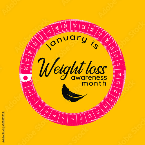 Vector illustration on the theme of Weight loss awareness month of January.