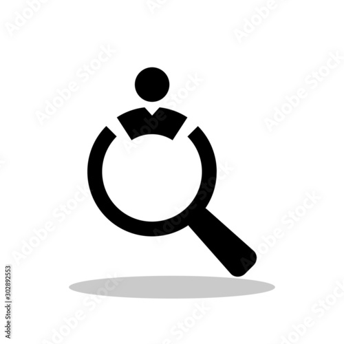 Job search icon in flat style. Job searching symbol for your web site design, logo, app, UI Vector EPS 10.