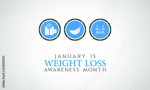 Vector illustration on the theme of Weight loss awareness month of January.
