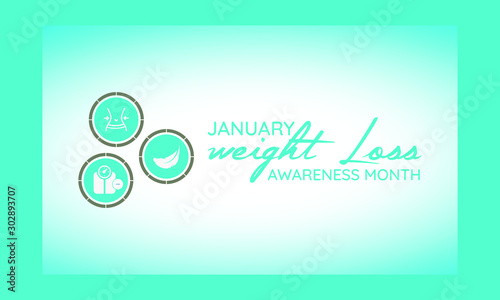 Vector illustration on the theme of Weight loss awareness month of January.