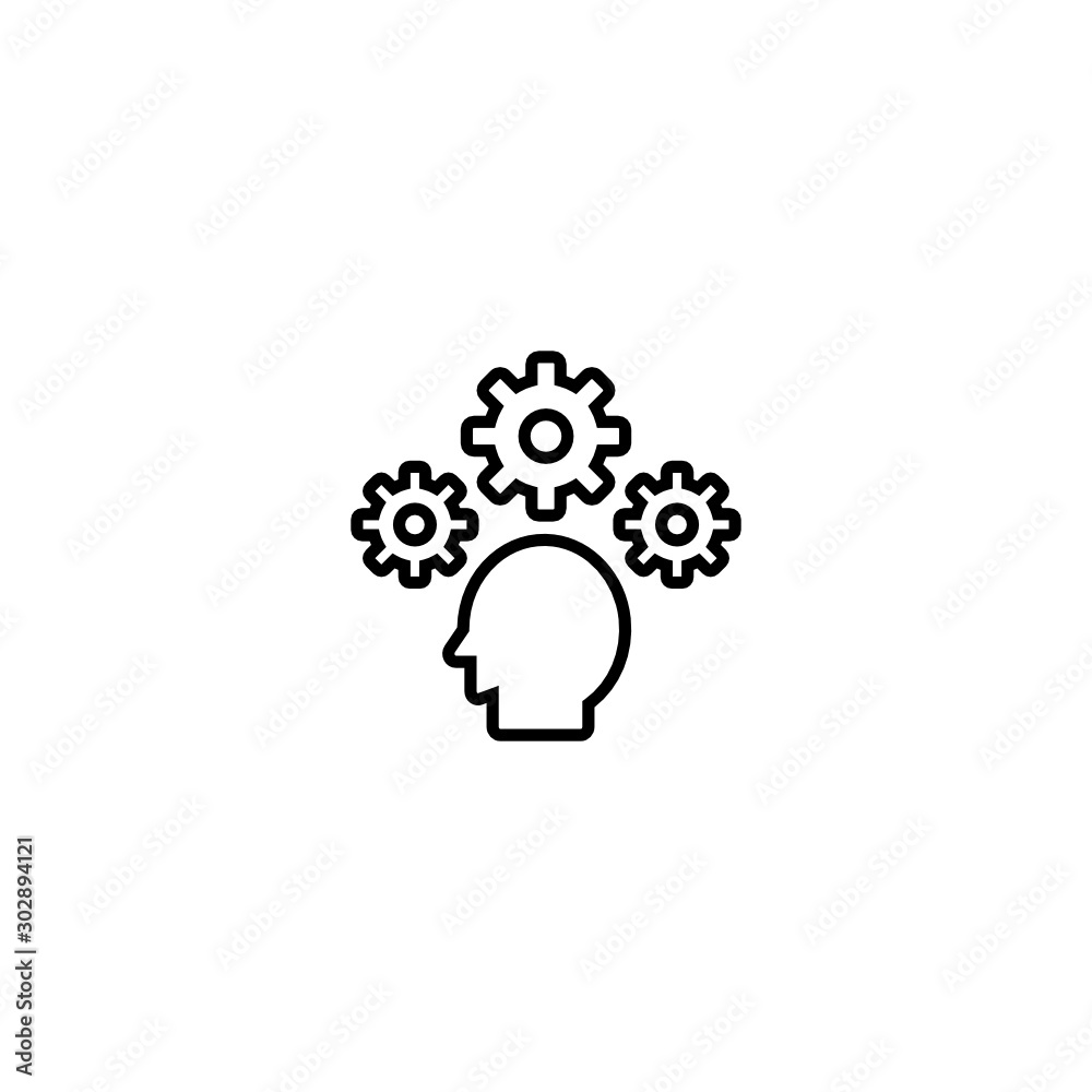Thinking about Setting Icon Vector Thinking about Setting Icon Vector