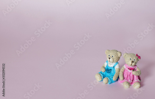 bears on a pink background