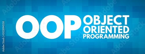 OOP - Object Oriented Programming acronym, technology concept background
