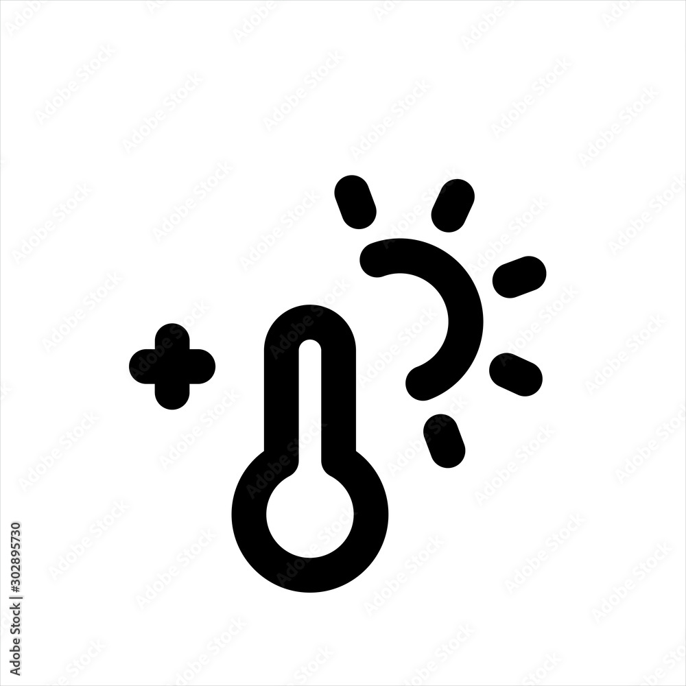 Temperature icon in trendy flat style isolated on background.Temperature icon page symbol for your web site design Temperature icon logo, app, UI. Temperature icon Vector illustration, EPS10.
