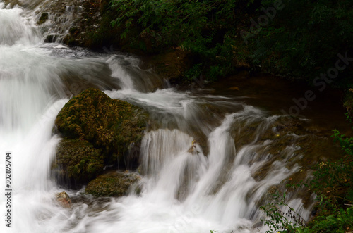 Water flow of the Canyon. Forest and mountain landscapes. Crimea Russia