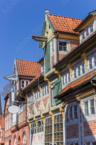 Colorful facades of historic houses in Lauenburg, Germany © venemama