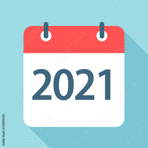 2021 year - Calendar Leaf Icon. Vector illustration