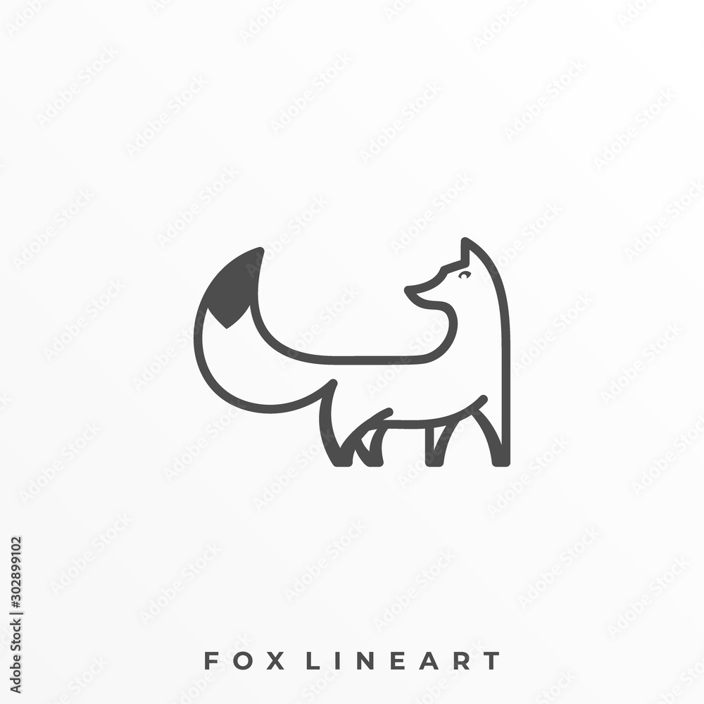 Fox Line Art Illustration Vector Template Fox Line Art Illustration Vector Template