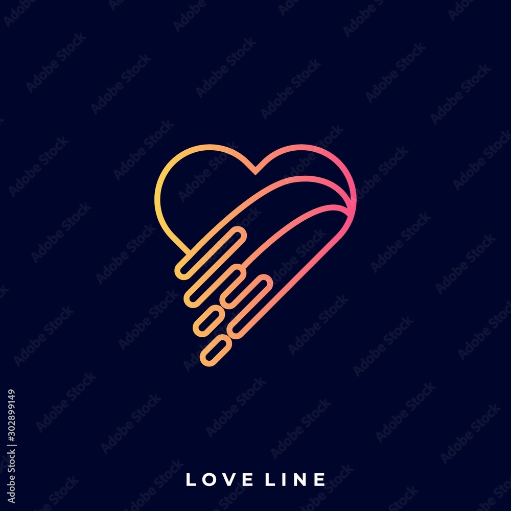 Heart Line Art Illustration Vector Template Heart Line Art Illustration Vector Template