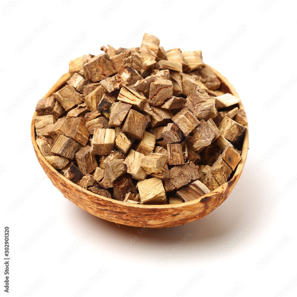 Root of kudzu vine,puerarin Isolated on a white background Root of kudzu vine,puerarin Isolated on a white background