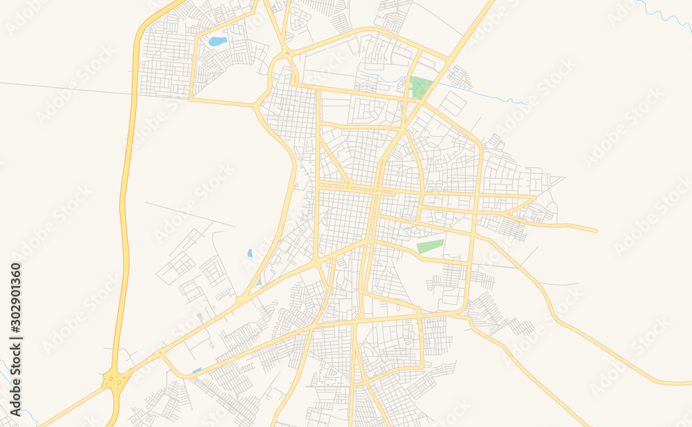 Printable street map of Acarigua, Venezuela