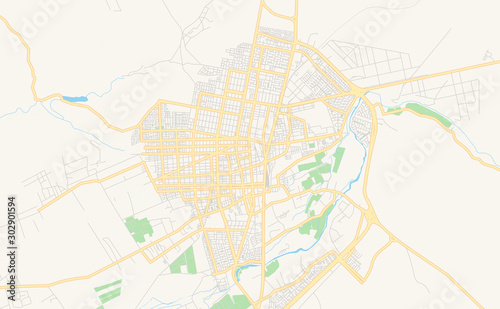 Printable street map of Calama, Chile