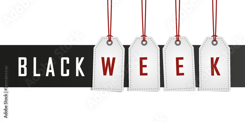 black week promotion hanging label vector illustration EPS10
