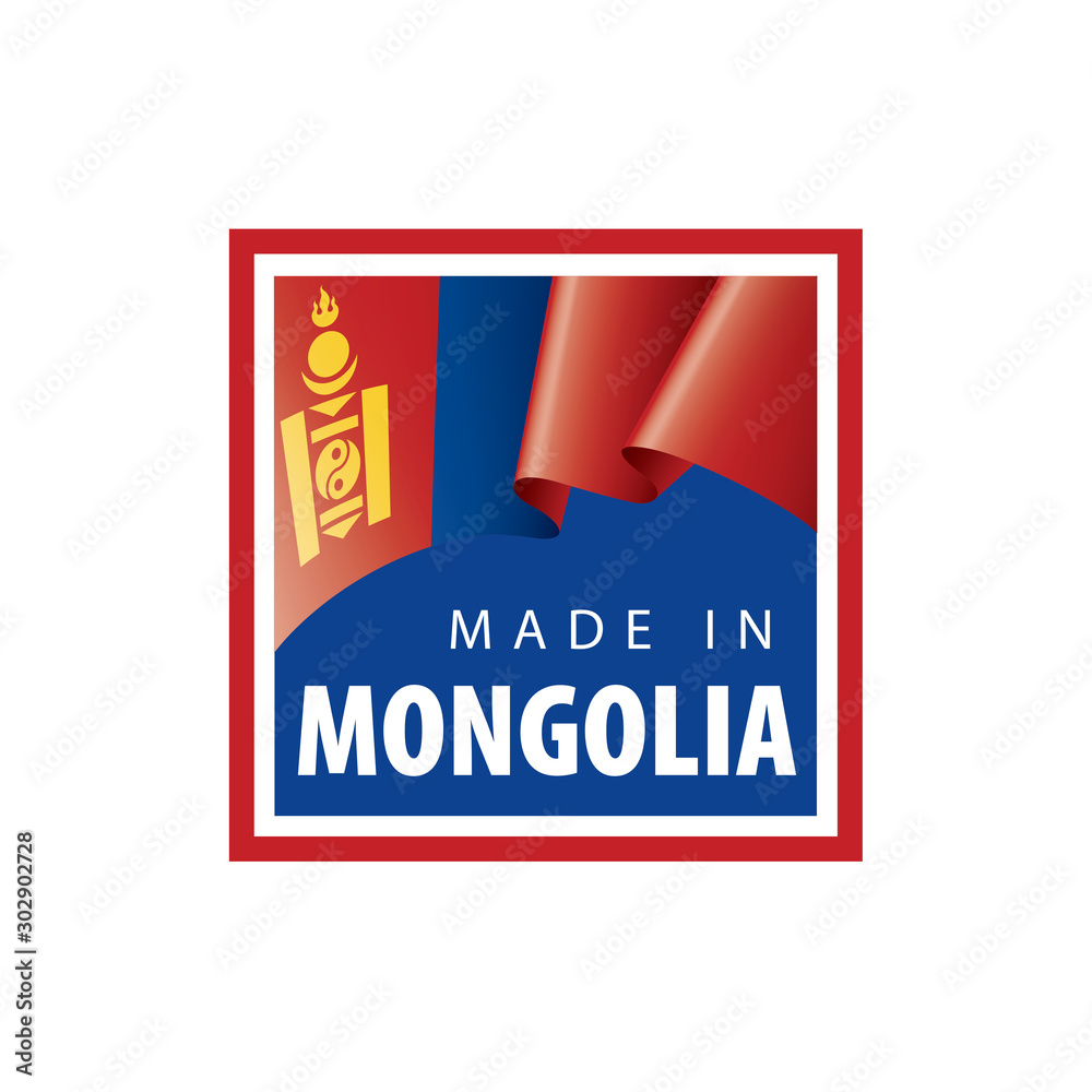 Mongolia flag, vector illustration on a white background