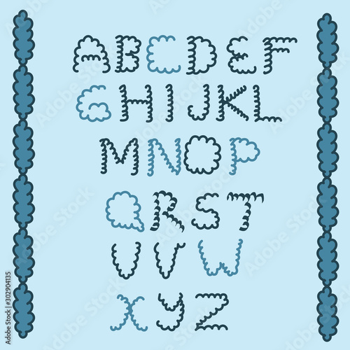 Alphabet, abc, cloud,blue sky, children, lettering