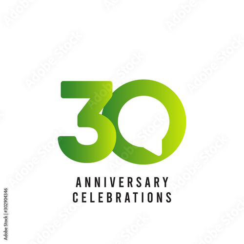 30 Years Anniversary Celebrations Vector Template Design Illustration