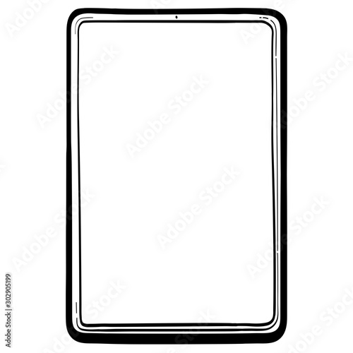Tablet PC Hand Drawn Vector Icon