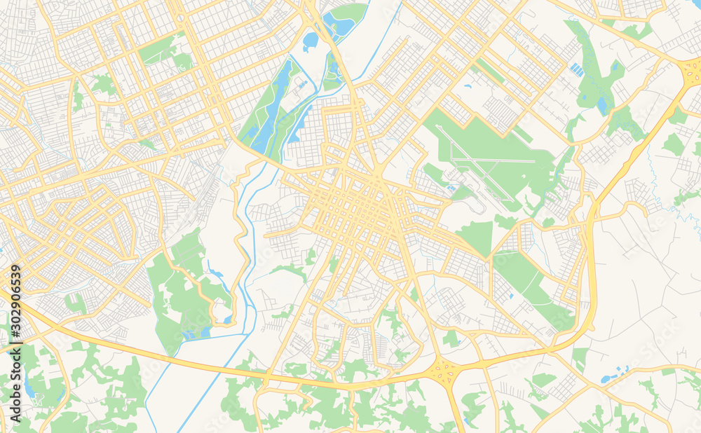 Printable street map of Sao Jose dos Pinhais, Brazil