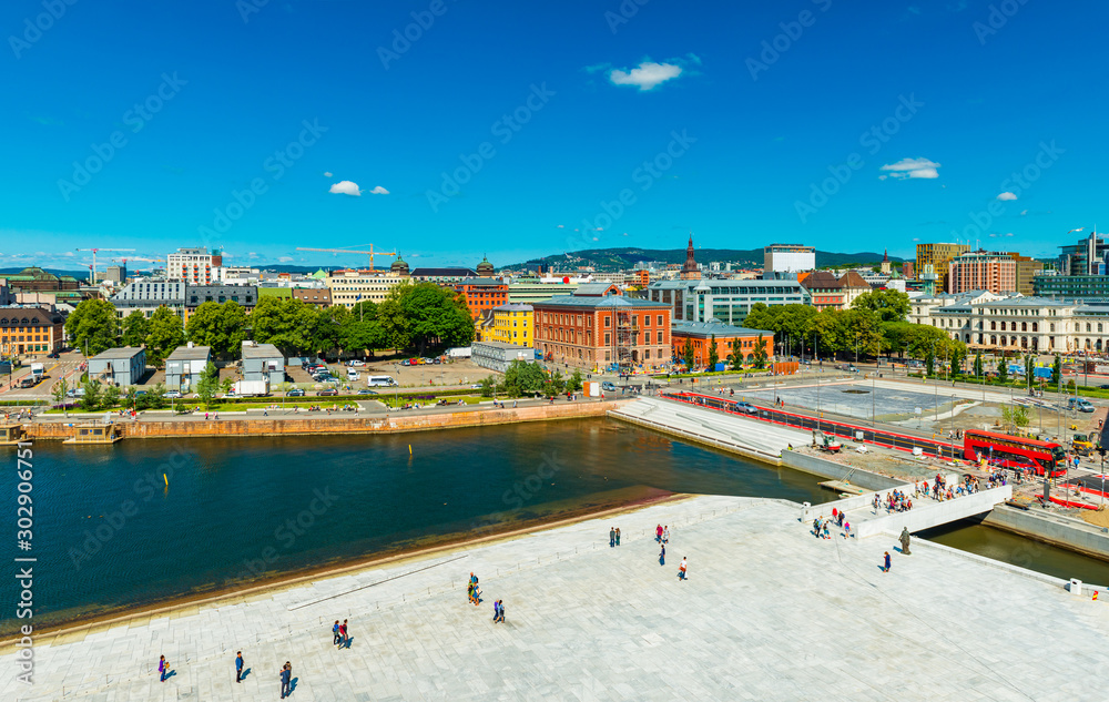 Beautiful panorama of Oslo on a summer day, Norway