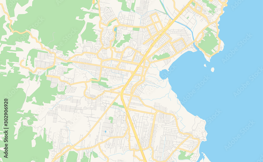 Printable street map of Palhoca, Brazil