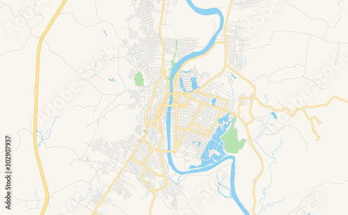 Printable street map of Quevedo, Ecuador