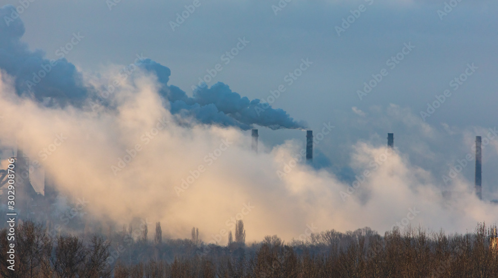 Smoke from the factory at dawn Smoke from the factory at dawn