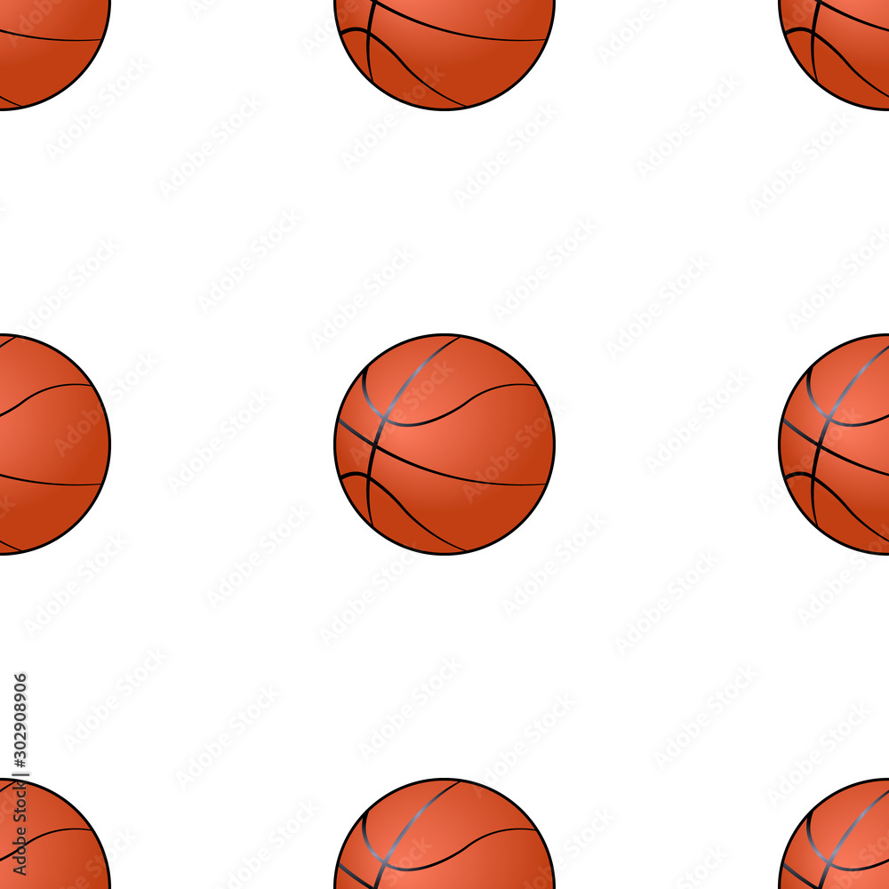 Perfect geometry Basketball ball seamless pattern realistic gradient. Vector stock illustration eps10 isolated on white. Design for wallpaper, clotches, sport form or magazine