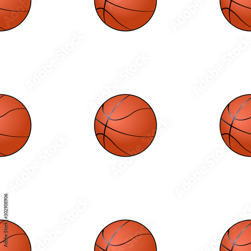 Perfect geometry Basketball ball seamless pattern realistic gradient. Vector stock illustration eps10 isolated on white. Design for wallpaper, clotches, sport form or magazine © Vladyslav