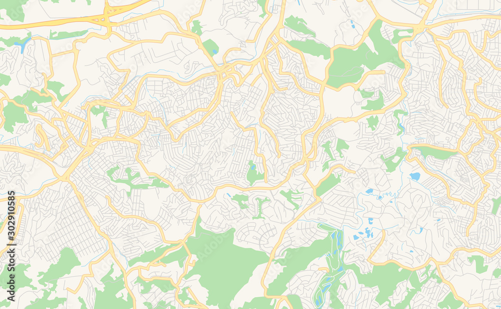 Printable street map of Jandira, Brazil