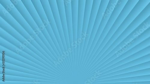 Sun rays background. Blue radiate sun beam, burst effect. Sunbeam light flash boom. Template poster sale. Sunlight star, sunrise glow burst. Solar radiance glare, retro design. Vector illustration