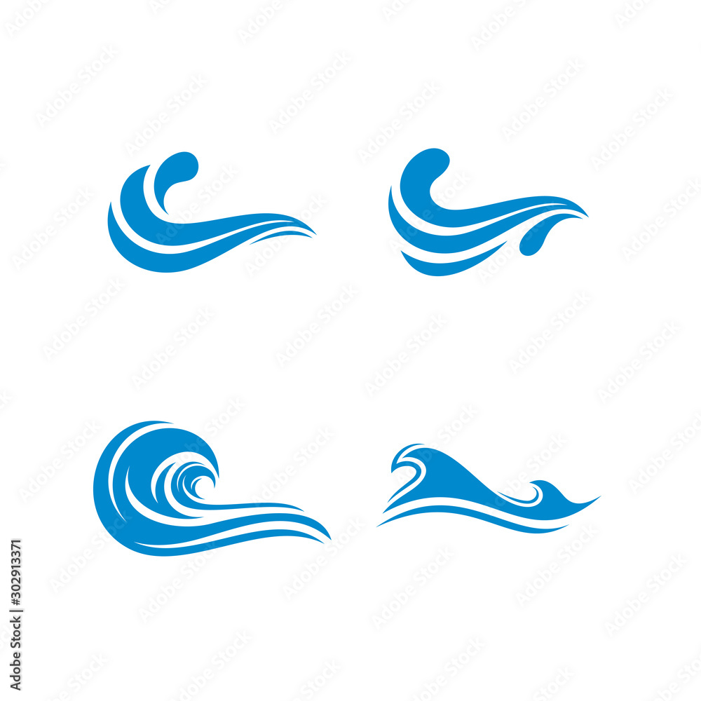 Water Wave logo design vector. Icon Symbol. Template. Illustration