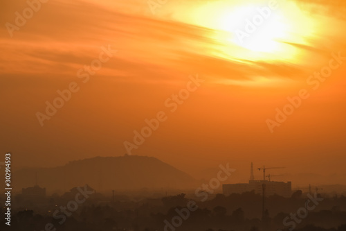 orange sky in the morning