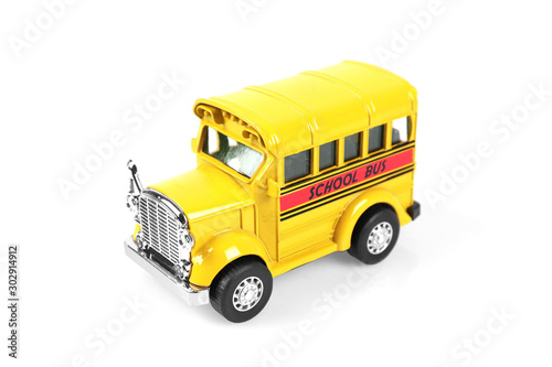 school bus toy isolated on white