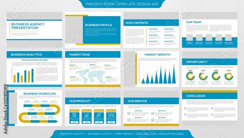 set of presentation template design with modern and minimalist layout concept