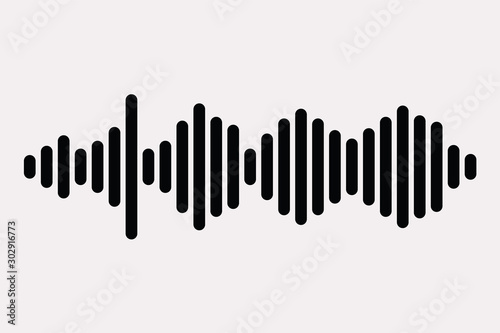 Black audio logo. Sound wave equalizer element