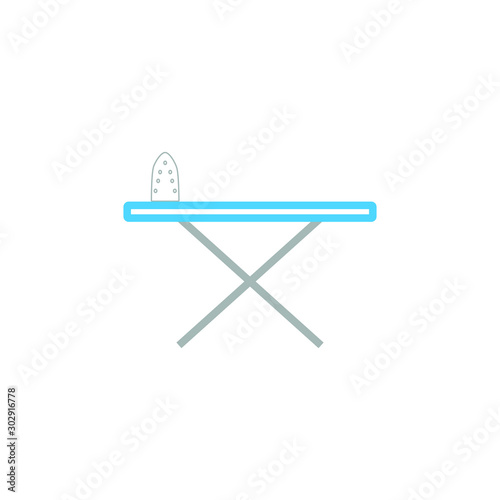 simple shapes ironing board icon vector