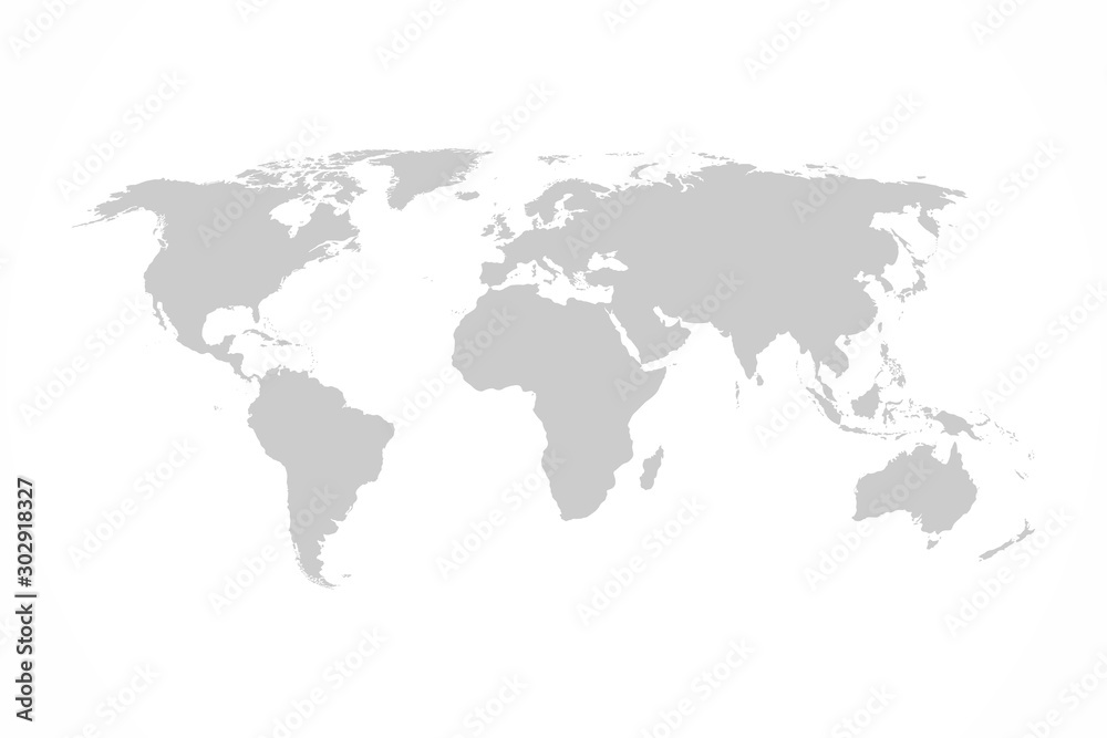 Grey world map vector illustration flat design. Grey world map vector illustration flat design.