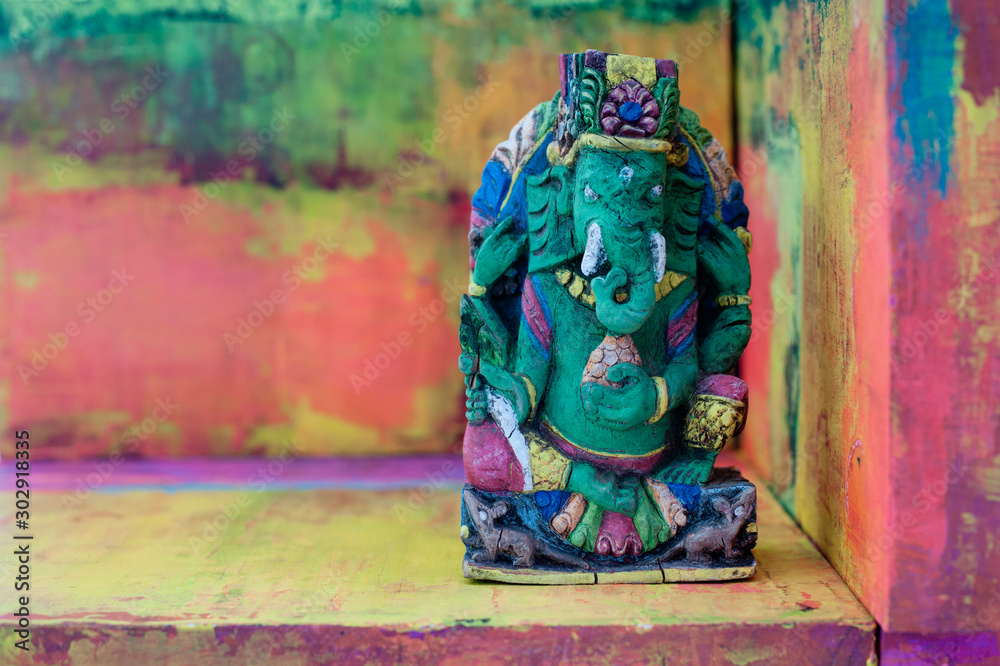 Fototapeta premium Ganesha Yoga Elephant Colorful Still Life Art Photography Background