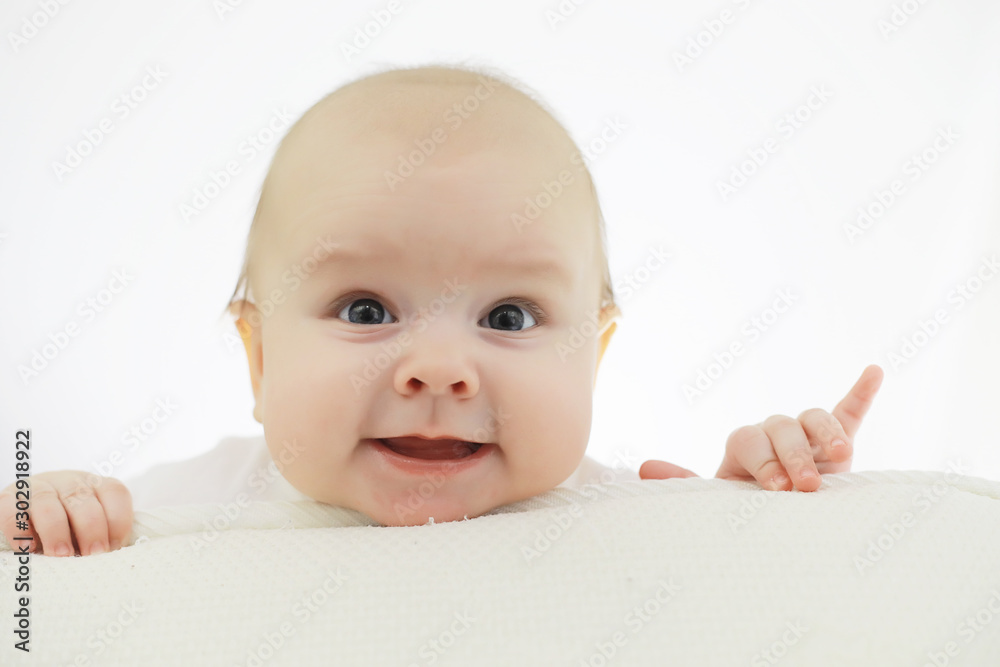 Baby and emotions. Little baby and place for text. Baby and emotions. Little baby and place for text.
