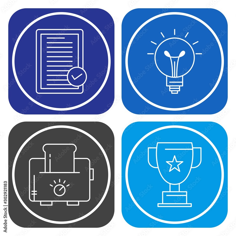 Set Of 4 Universal Icons For Mobile Application and websites Set Of 4 Universal Icons For Mobile Application and websites