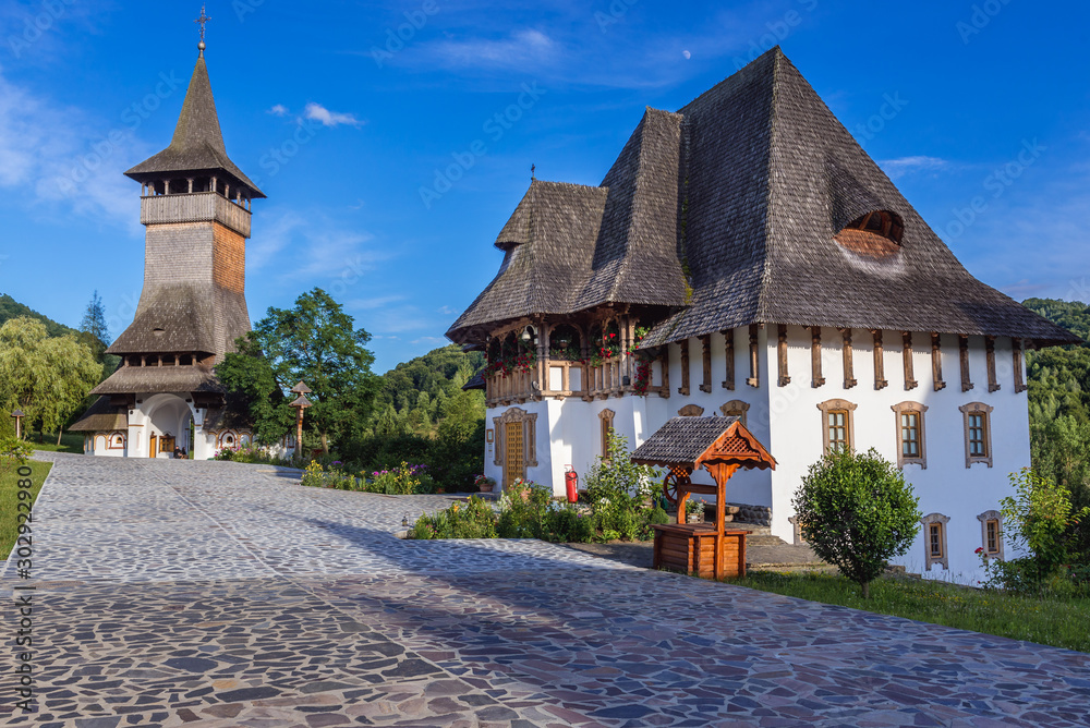 Famous Barsana Monastery in Maramures region in Romania
