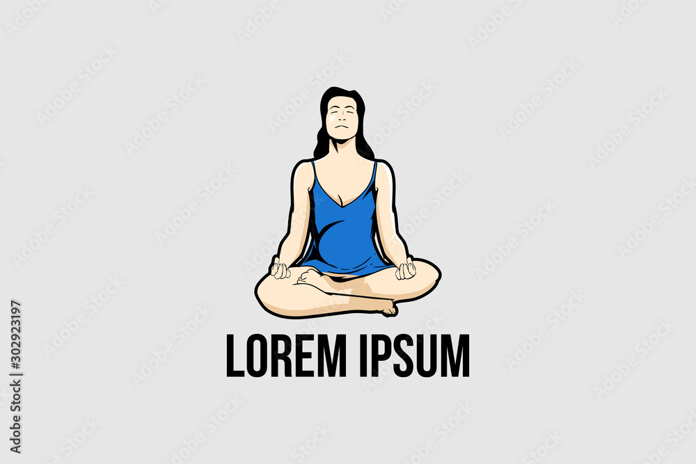 Women Zen Yoga simple and modern logo vector template Women Zen Yoga simple and modern logo vector template