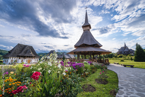 Summer altar of famous Barsana Monastery in Maramures region, Romania © Fotokon