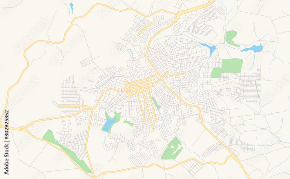 Printable street map of Apucarana, Brazil