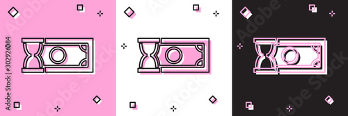 Set Fast payments icon isolated on pink and white, black background. Fast money transfer payment. Financial services, fast loan, time is money, cash back concept. Vector Illustration