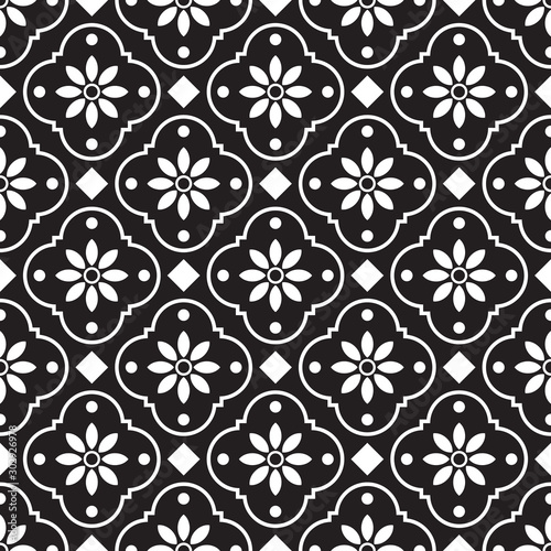 Seamless pattern geometric.Black and white background.Design for background