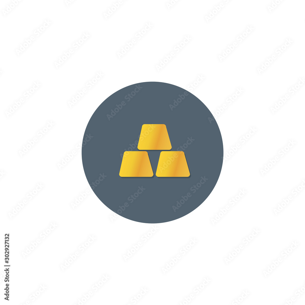 Gold Ingots colorful vector flat icon