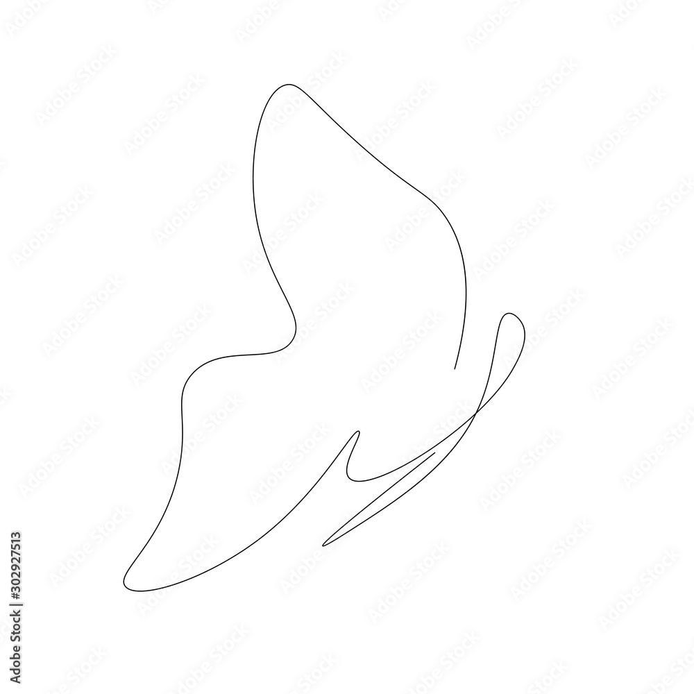 Butterfly flying continuous line drawing, vector illustration Butterfly flying continuous line drawing, vector illustration