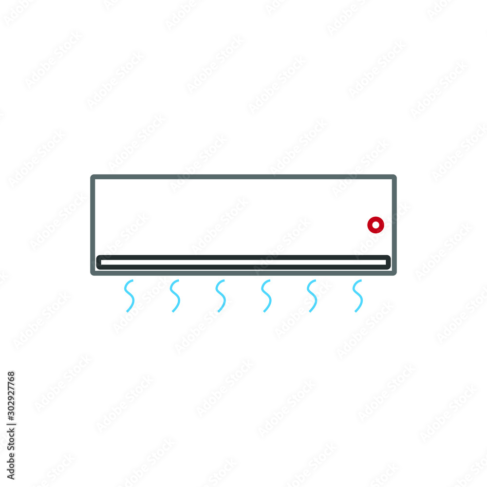 Simple icon vector, with air conditioning Simple icon vector, with air conditioning
